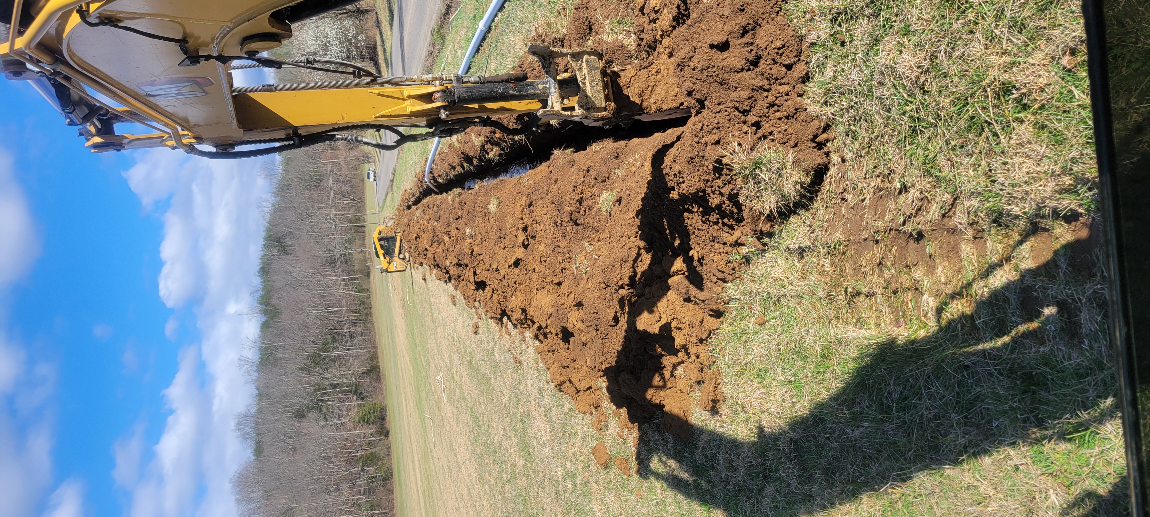 Trenching along the pipeline route